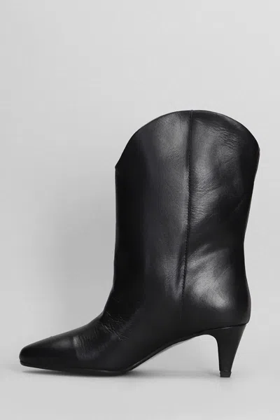 Gisel Moire Enea Ankle Boots In Black