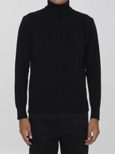 Lardini Wool And Cashmere Sweater In Black