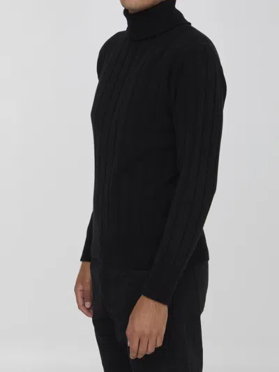 Lardini Wool And Cashmere Sweater In Black