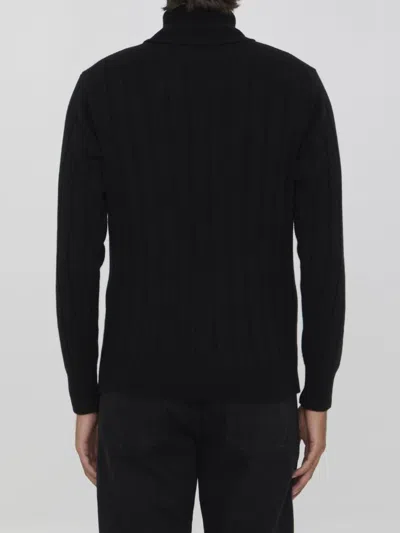 Lardini Wool And Cashmere Sweater In Black