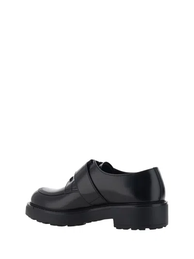 Prada Lace-up Block Heel Round Toe Shoes In Black