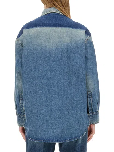 Victoria Beckham Women Camicia In Denim Schiarito In Blue