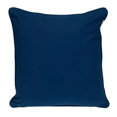 Homezia 18" X 18" Blue 100% Cotton Interlocking Zippered Pillow
