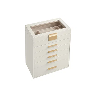 Breebe Jewelry Box With Glass Lid, 6-layer Jewelry Organizer, 5 Drawers