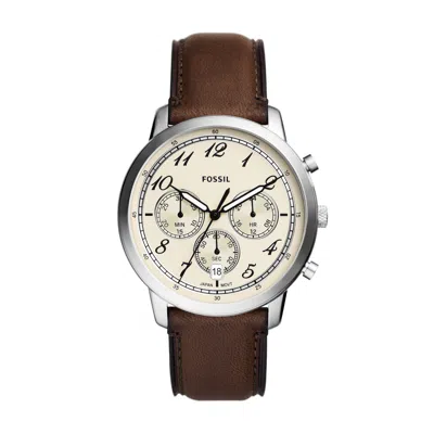 Fossil Men's Neutra Chronograph Brown Leather Watch 44mm In Brown