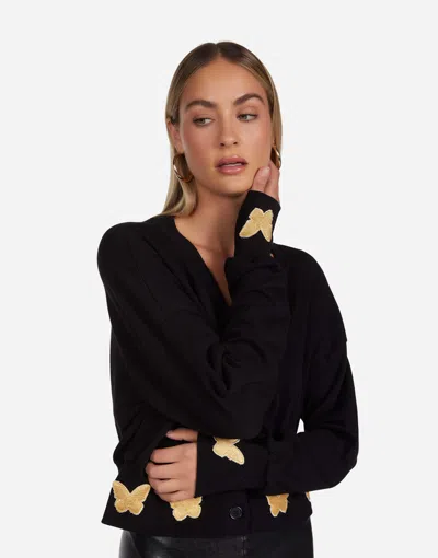 Lauren Moshi Camas Gold Butterfly Patches In Black