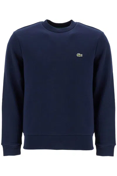 Shop Lacoste Classic Fit Crewneck Sweatshirt In Blue