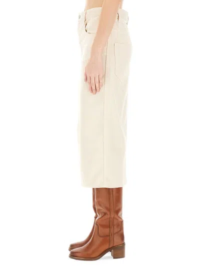 Shop Isabel Marant "tilauria" Skirt In Powder