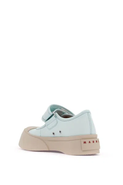 Shop Marni Pablo Mary Jane Nappa Leather Sneakers In Blue