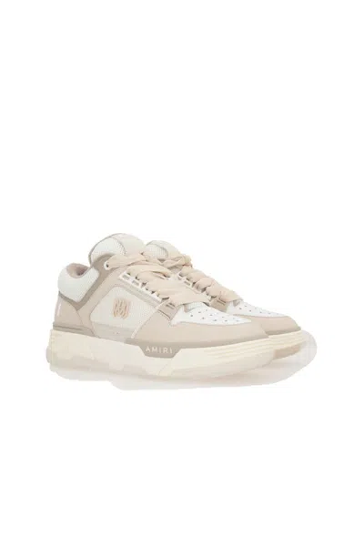Amiri Ma1 Sneakers In Leather And Fabric In Alabaster Birch