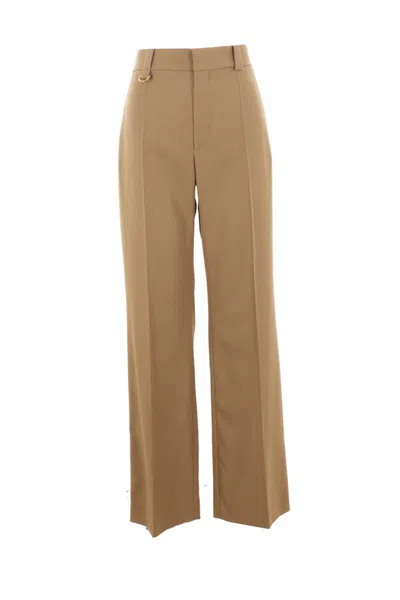 Shop Chloé Chloè Trousers In Coconut Brown