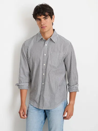 Alex Mill Mill Shirt In Striped Cotton Poplin In Charcoal/white