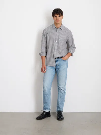 Alex Mill Mill Shirt In Striped Cotton Poplin In Charcoal/white