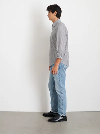 Alex Mill Mill Shirt In Striped Cotton Poplin In Charcoal/white
