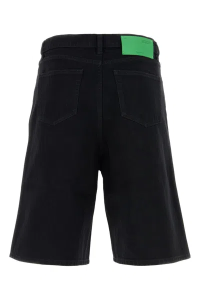 Off-white Off White Black Denim Bermuda Shorts In Blackblue