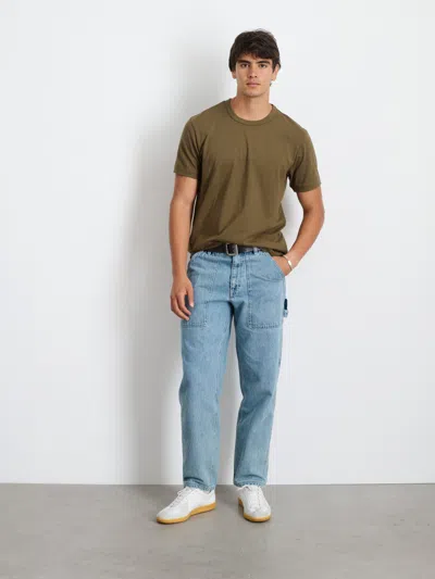 Alex Mill Standard T-shirt In Slub Cotton In Faded Deep Olive