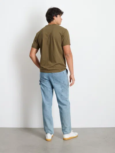 Alex Mill Standard T-shirt In Slub Cotton In Faded Deep Olive