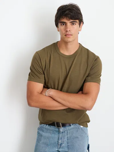 Alex Mill Standard T-shirt In Slub Cotton In Faded Deep Olive