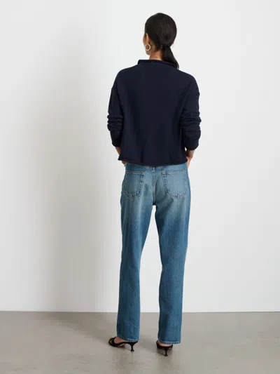 Alex Mill Taylor Rollneck Cardigan In Cotton Cashmere In Navy