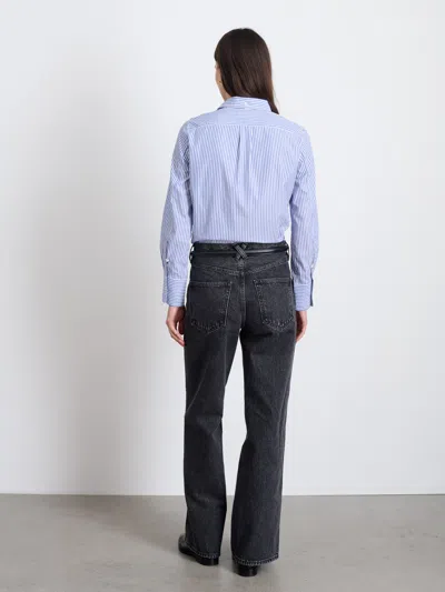 Alex Mill Val Shirt In Striped Poplin In Blue/white