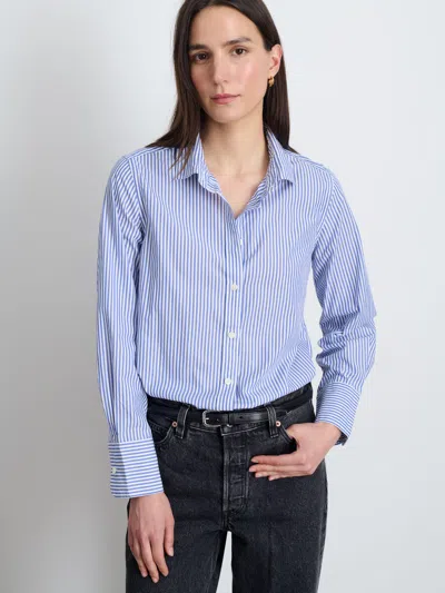 Alex Mill Val Shirt In Striped Poplin In Blue/white
