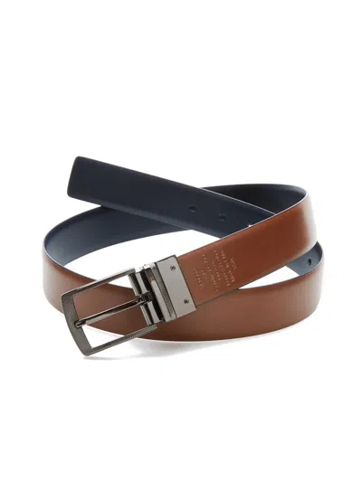 Perry Ellis Men's Reversible Leather Belt In Navy,blue