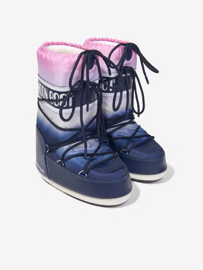 Moon Boot Kids Icon Moonrise Boots In Blue