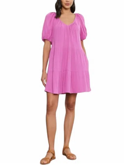 Velvet By Graham & Spencer Womens Mini Tiered Mini Dress In Pink