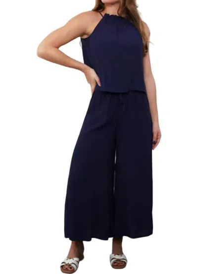 Bobi Jana Wide Leg Pants In Navy In Blue