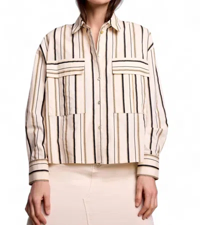 Summum Long Sleeve Blouse In Ivory In Multi