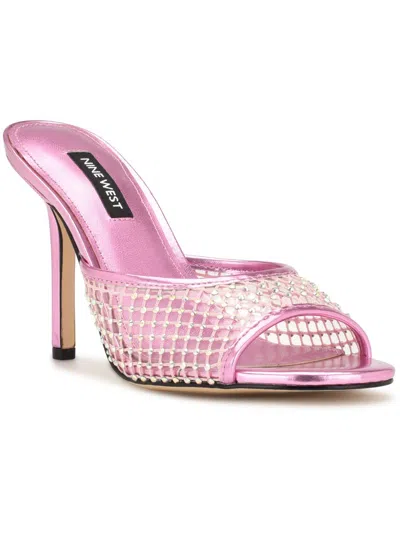 Nine West Irep Womens Slip-on Embellished Heels In Pink