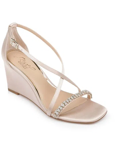 Jewel Badgley Mischka Adelynn Womens Wedges Ankle Strap In Multi