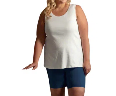On The Plus Side Sleeveless Layering Tank Top - Plus In Cream In White