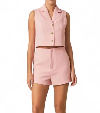 Endless Rose Vera Tweed Shorts In Pink In Pink
