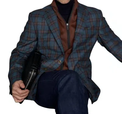 Empire Quest Suit Blazer - Regular Length In Teal Wind In Multi