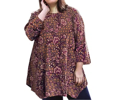 On The Plus Side Printed Matsin Tunic - Plus In Floral Paisley In Multi