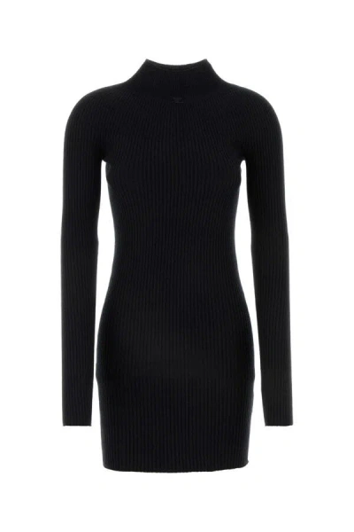 Courrèges Dress With Logo In Black