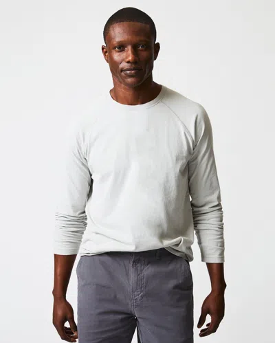 Billy Reid Long-sleeve Sueded Cotton Crew In Silver