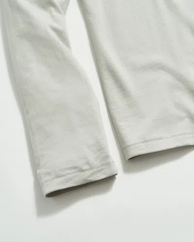 Billy Reid Long-sleeve Sueded Cotton Crew In Silver