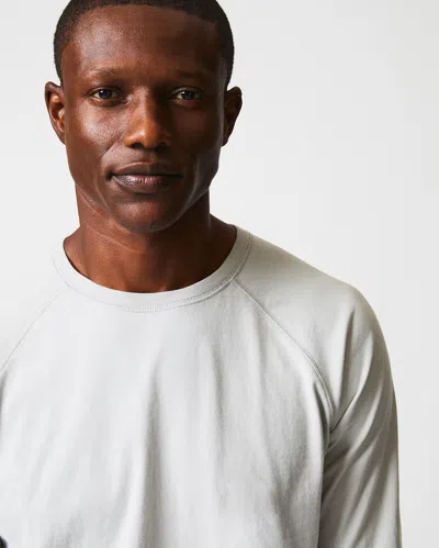 Billy Reid Long-sleeve Sueded Cotton Crew In Silver