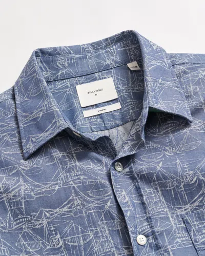 Billy Reid Melange Shrimp Boat Cypress Shirt In Dark Denim