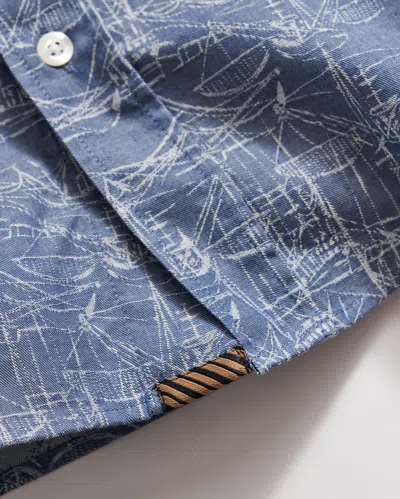 Billy Reid Melange Shrimp Boat Cypress Shirt In Dark Denim