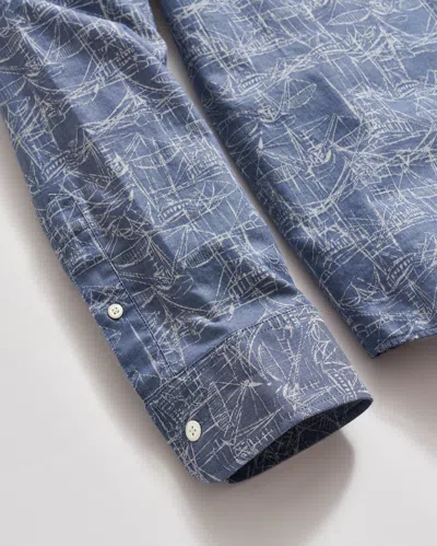 Billy Reid Melange Shrimp Boat Cypress Shirt In Dark Denim
