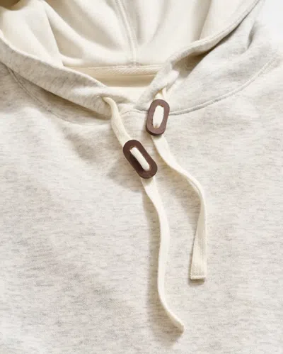 Billy Reid Rib Hoodie Pullover In Light Grey