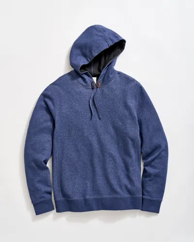 Billy Reid Rib Hoodie Pullover In Denim Blue