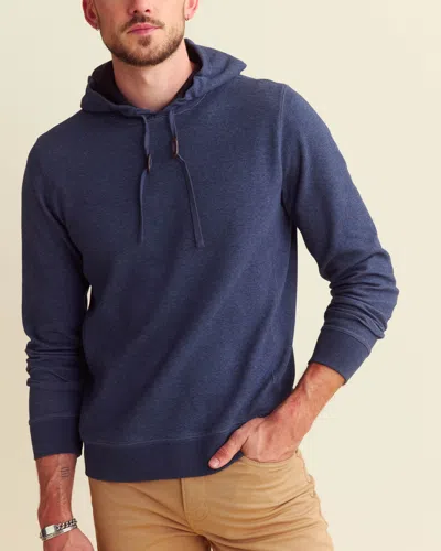 Billy Reid Rib Hoodie Pullover In Denim Blue