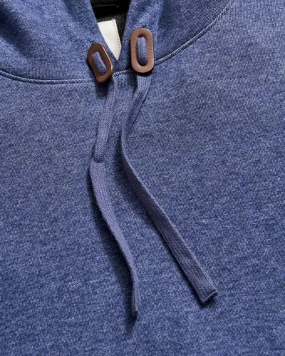 Billy Reid Rib Hoodie Pullover In Denim Blue