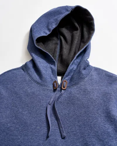 Billy Reid Rib Hoodie Pullover In Denim Blue