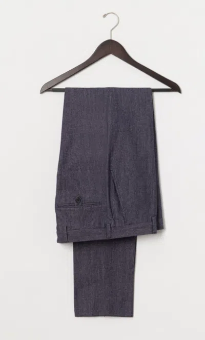 Billy Reid Twill Flat Front Trouser - Indigo In Indigo