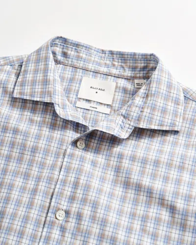 Billy Reid Windowpane Plaid Hutcheson Sport Shirt In Blue Multi